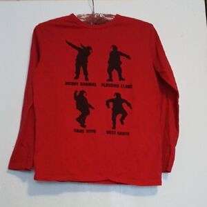 The Childrens Place Santa Dance Long Sleeve Boy Shirt L